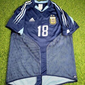 Messi Argentina 2004 2005 DEBUT Away Soccer Jersey Shirt M